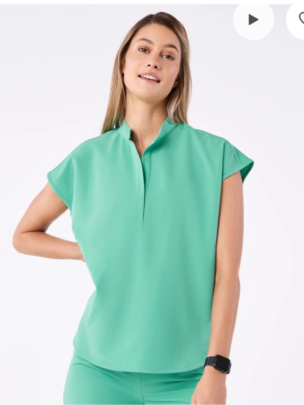 Figs Surgical Green Cap-Sleeve Tunic